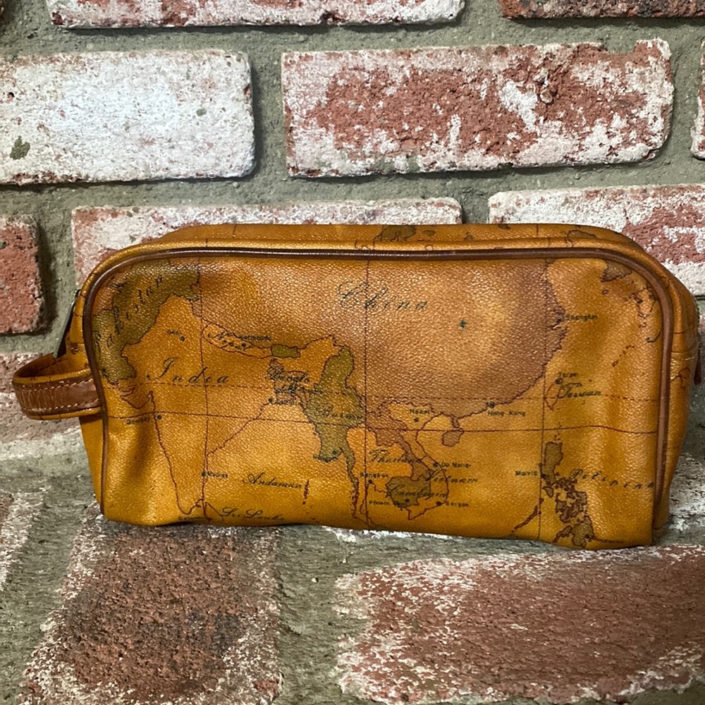 Alviero Martini World Large Pouch with leather handle